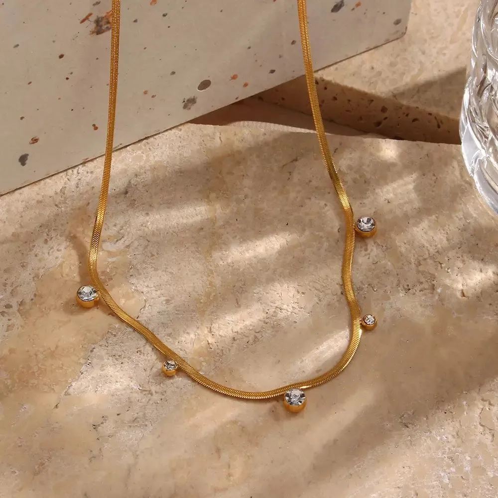 18 kt Snake Chain with Zircons, Avery