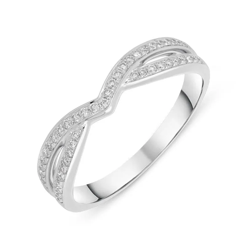18ct White Gold 0.21ct Diamond Pave Two Row Ring