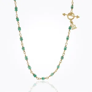 18K Karina Necklace with faceted emerald - 32"