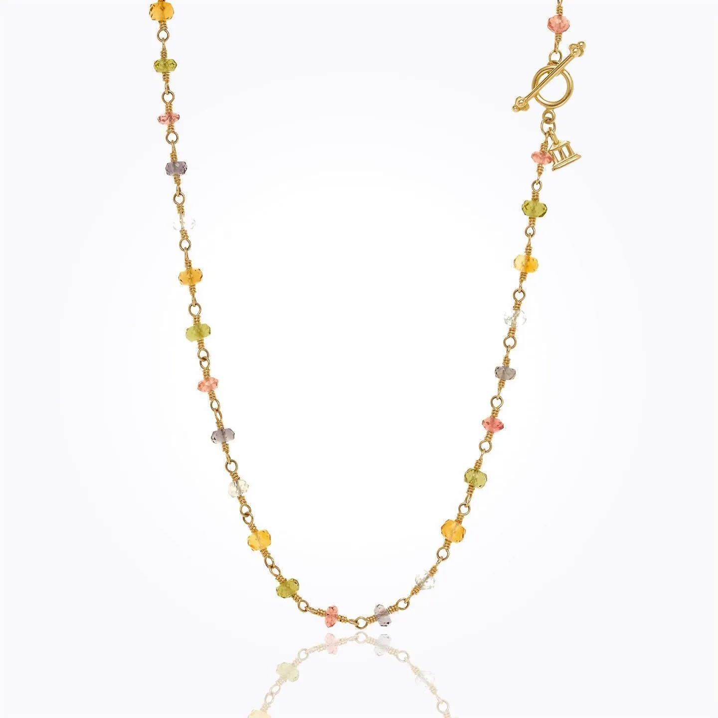 18K Light Mix Karina Necklace with mixed gemstone