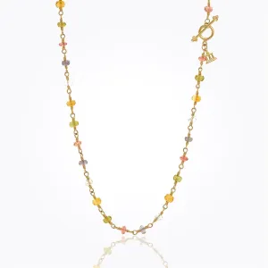 18K Light Mix Karina Necklace with mixed gemstone