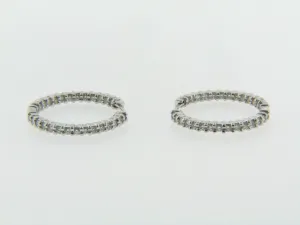 18K White Gold Diamond Hoop Earrings by "Robert Coin"