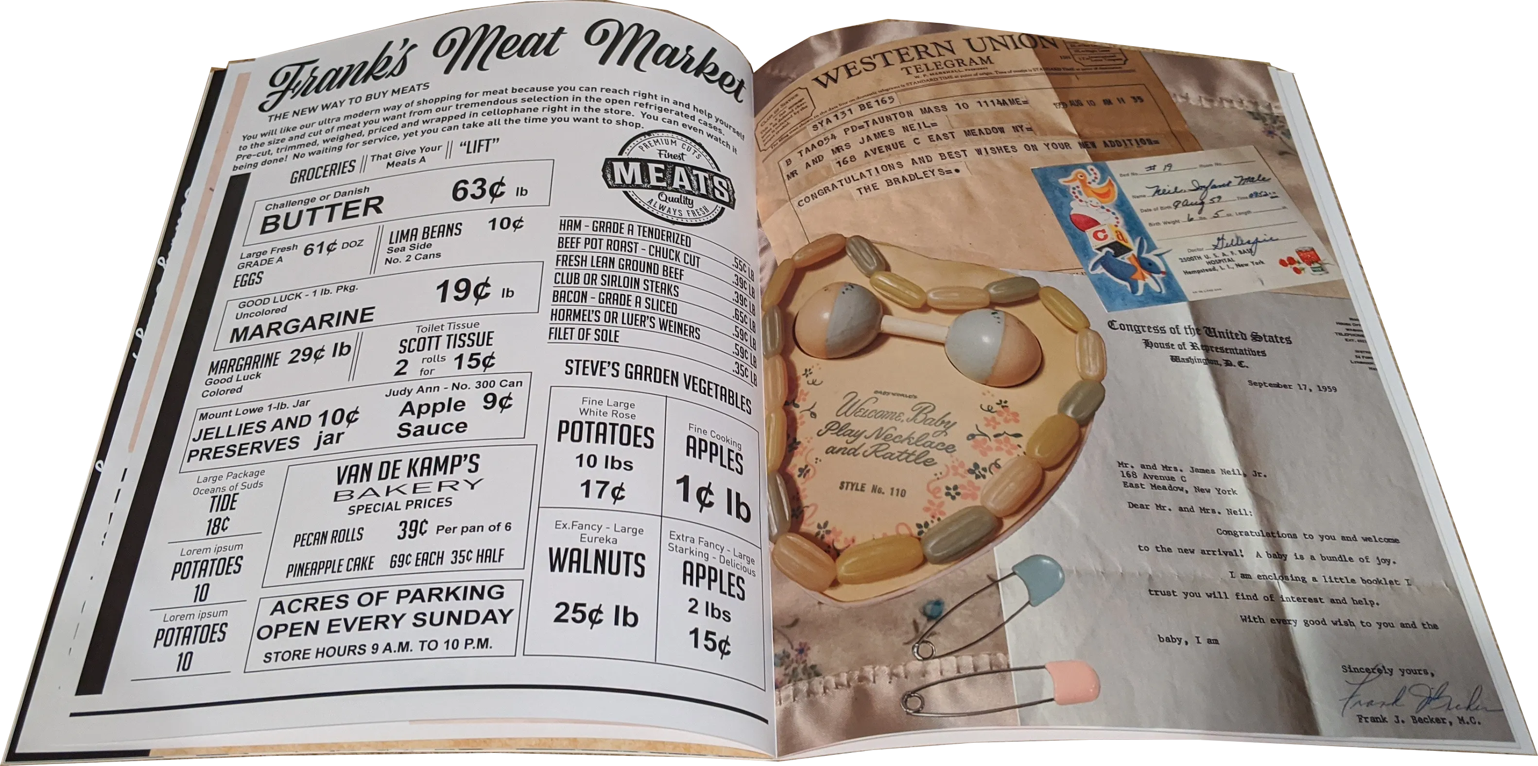1950s Menus Memories Booklet