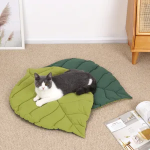 2 Pcs Green Leaf Pet Sleeping Mat | Durable Dog Floor Pad | Cat Bed | Sleeping & Playtime