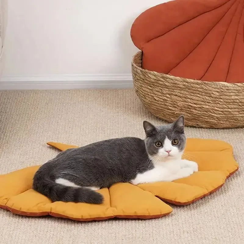 2 Pcs Green Leaf Pet Sleeping Mat | Durable Dog Floor Pad | Cat Bed | Sleeping & Playtime
