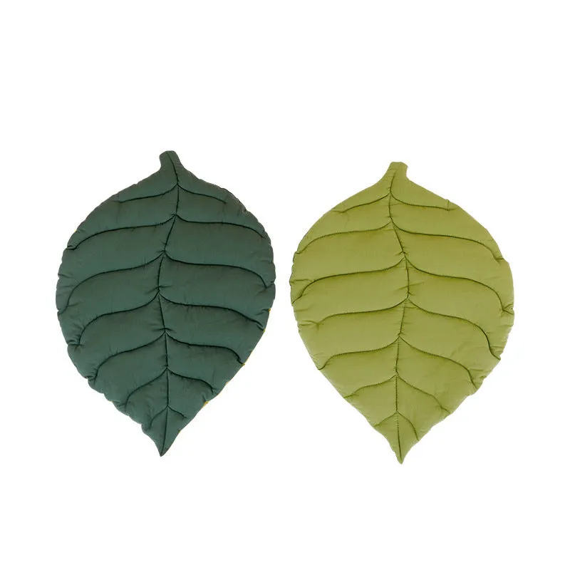 2 Pcs Yellow Leaf Pet Sleeping Mat | Dog Floor Pad | Cat Bed | Durable & Comfortable Design