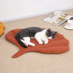 2 Pcs Yellow Leaf Pet Sleeping Mat | Dog Floor Pad | Cat Bed | Durable & Comfortable Design