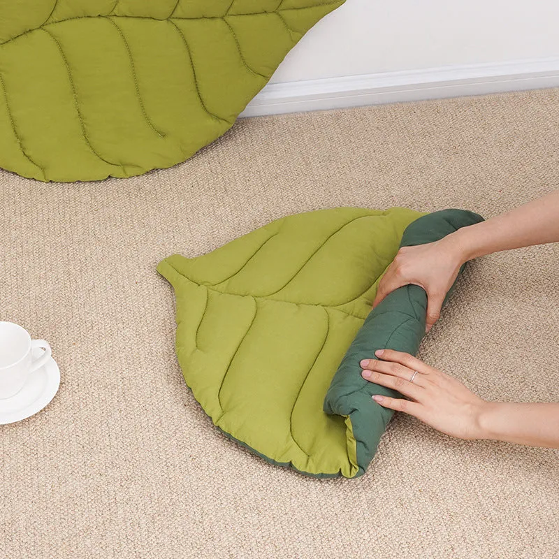 2 Pcs Yellow Leaf Pet Sleeping Mat | Dog Floor Pad | Cat Bed | Durable & Comfortable Design