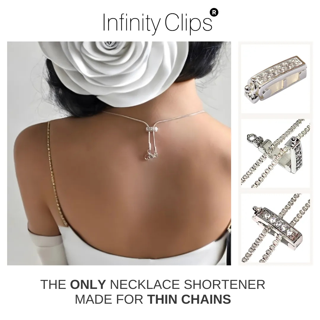 2-Piece Silver Small/Large Necklace Shortener Set
