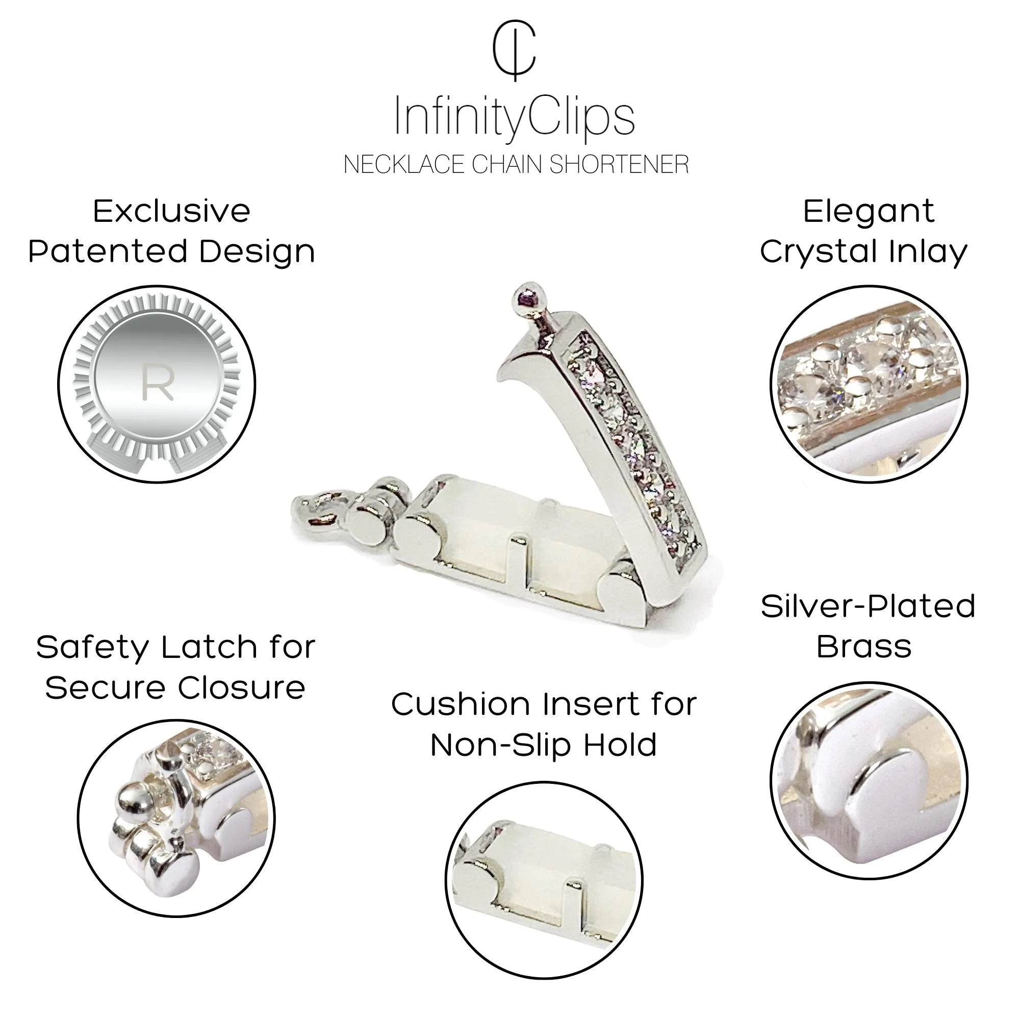 2-Piece Silver Small/Large Necklace Shortener Set