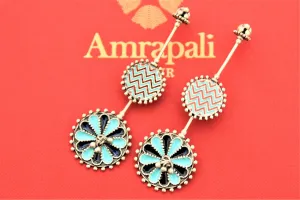 20C677 Enamel Contemporary Silver Earrings