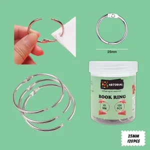 25Mm Book Ring Silver 120Pc (25Mm)
