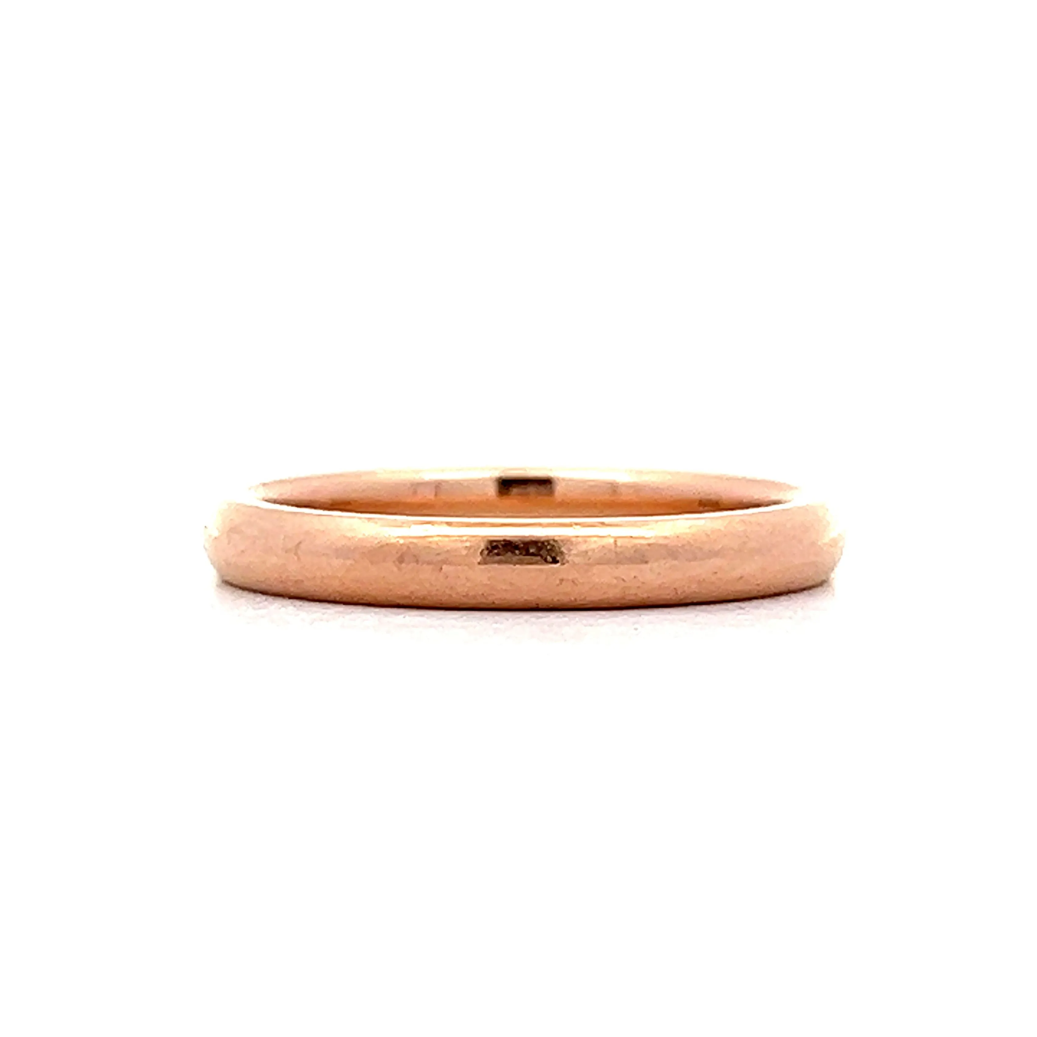 2.5mm Half Round Wedding Band in 14k Rose Gold