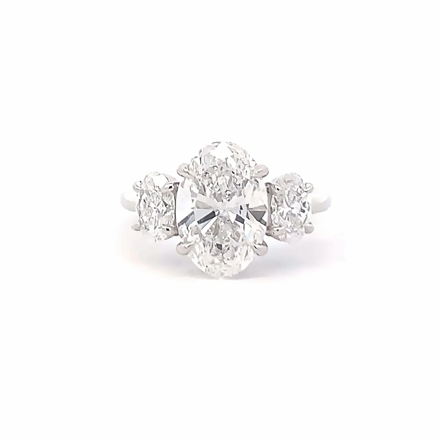 3 Diamond Oval Engagement Ring