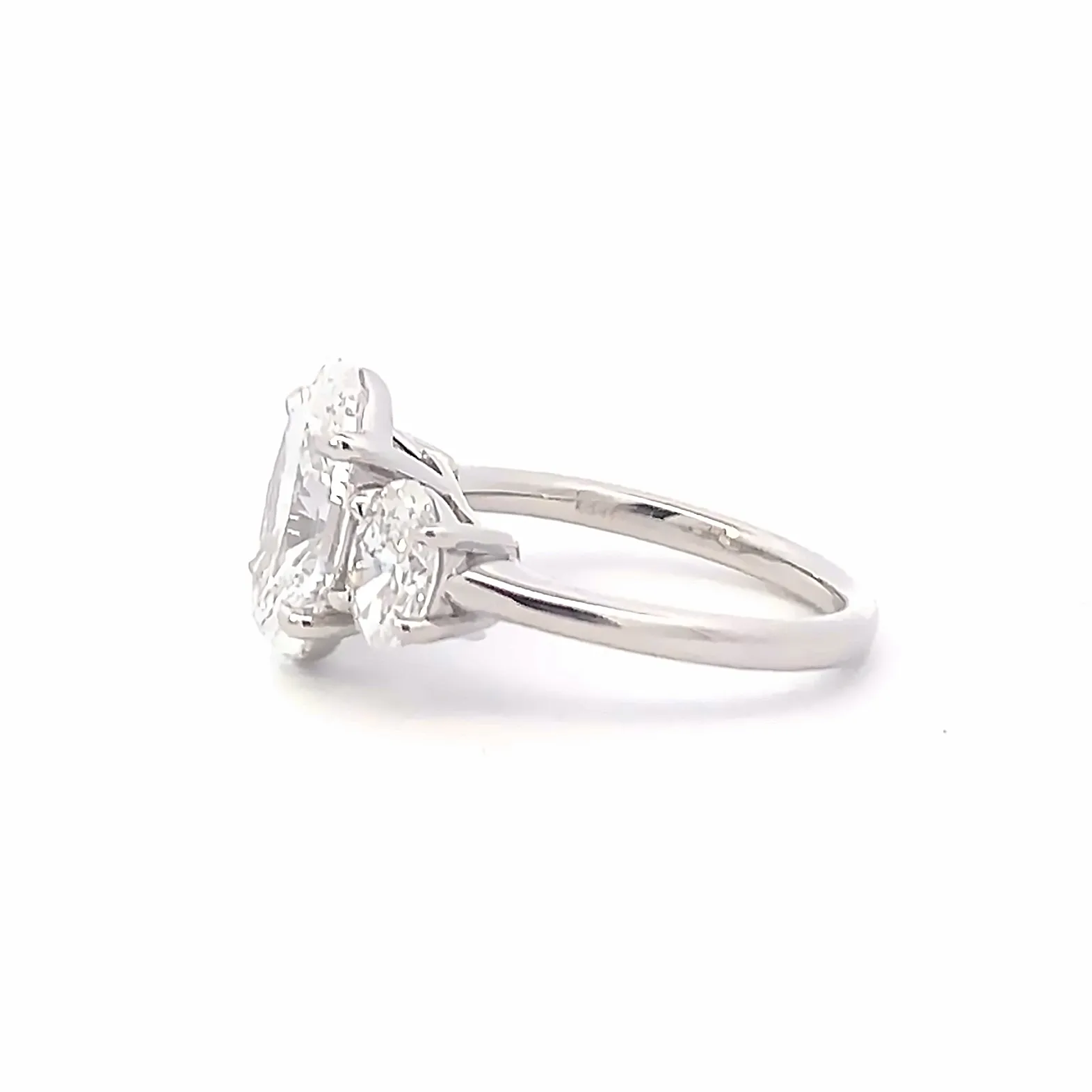 3 Diamond Oval Engagement Ring
