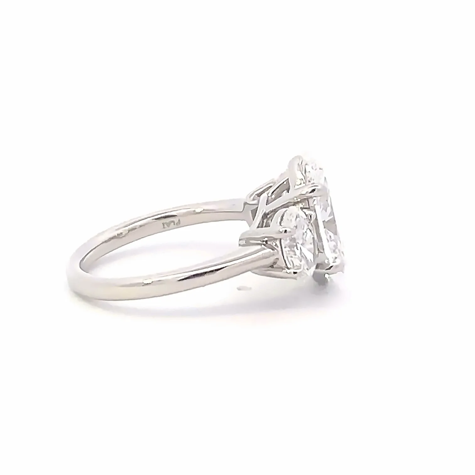 3 Diamond Oval Engagement Ring