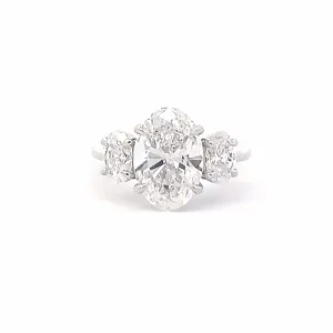 3 Diamond Oval Engagement Ring