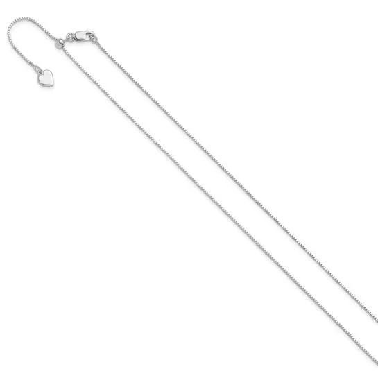 30 inch Adjustable Sterling Silver Box Chain