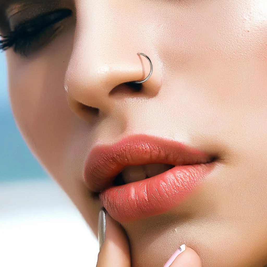 316L Surgical Steel Silver Hinged Seamless Clicker Septum Ring 20g 18g 16g 14g 12g 10g