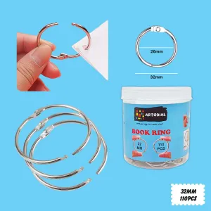 32Mm Book Ring Silver 110Pc (32Mm)