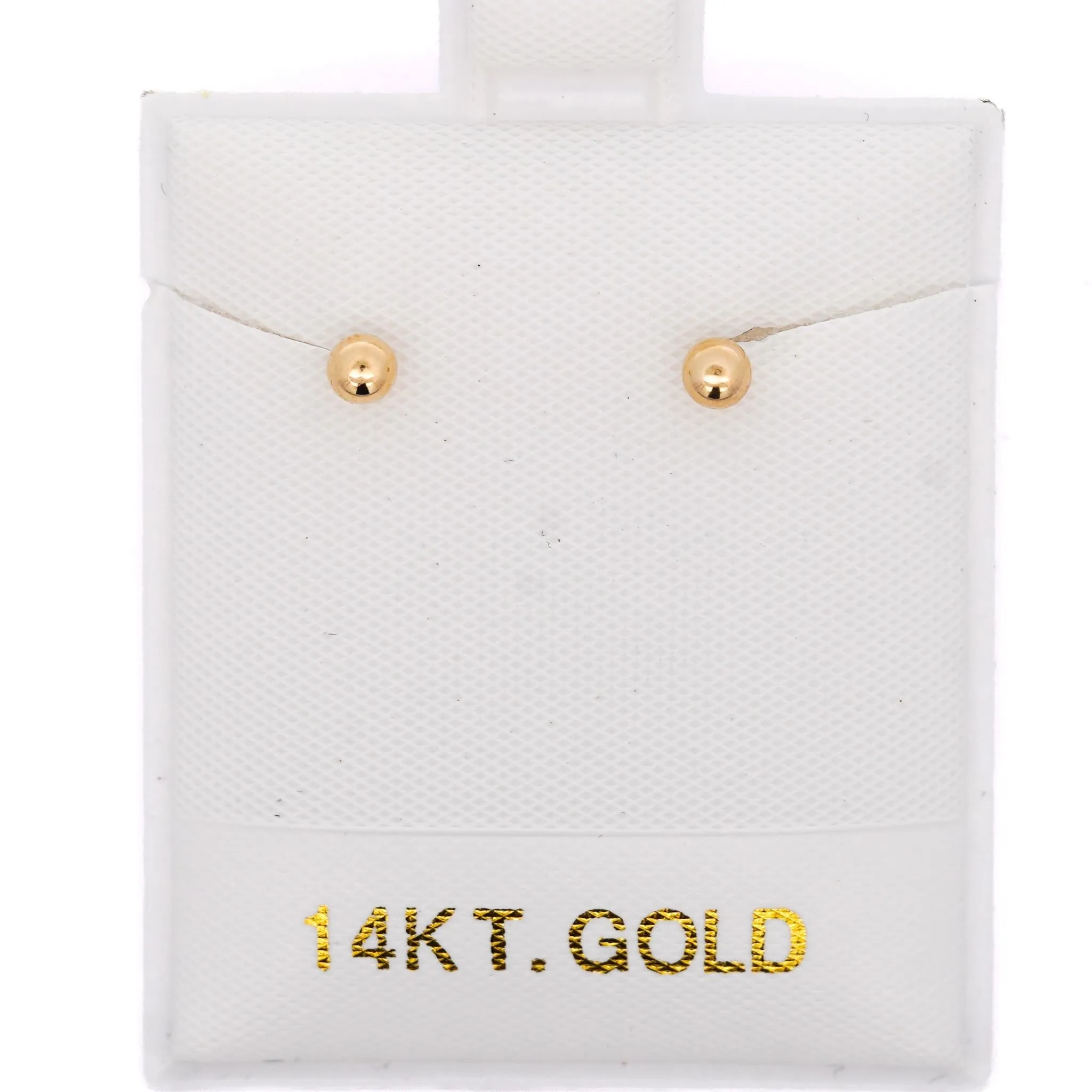 3mm Classic 14K Gold Ball Stud Earrings with Screw Backs