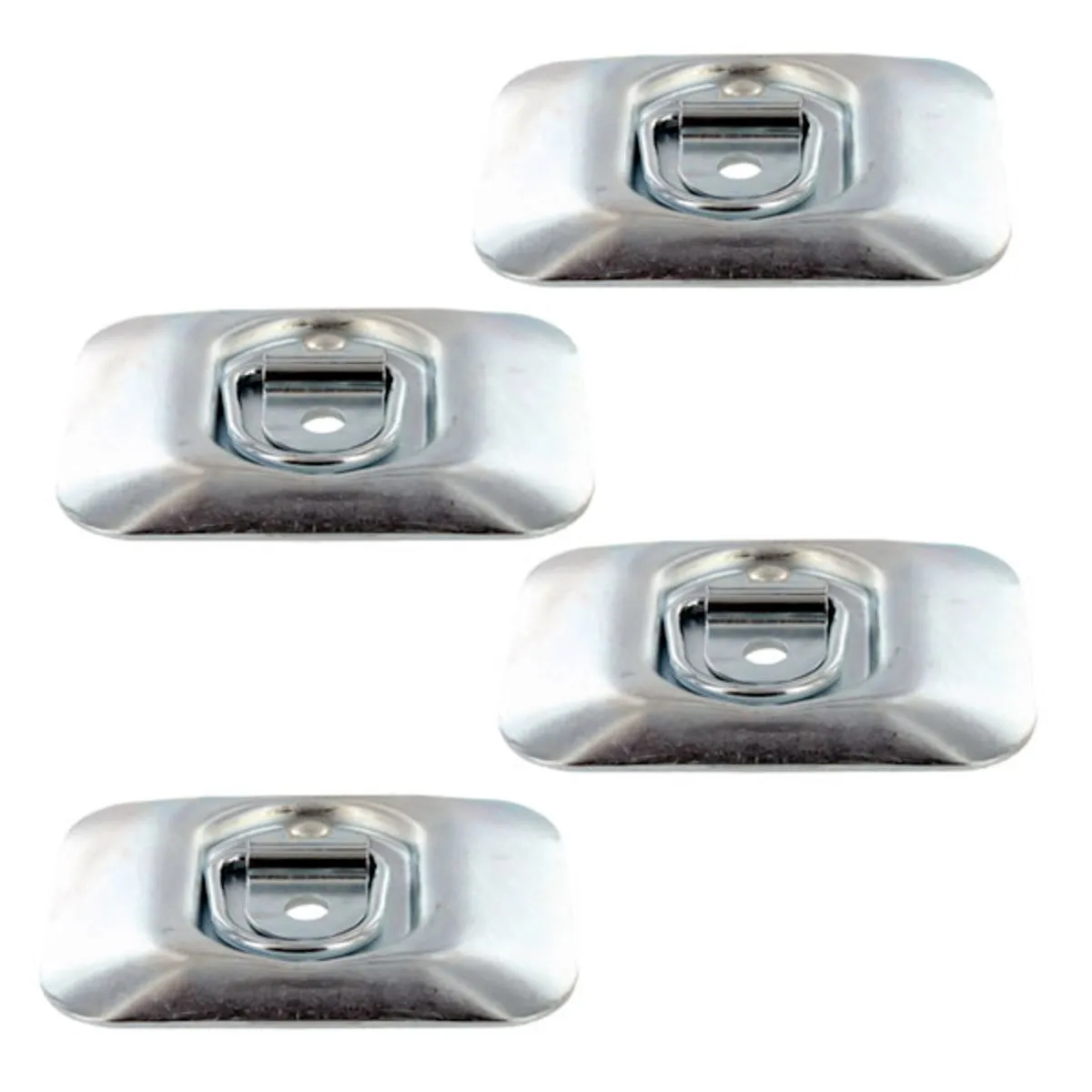 4-Pack Surface Mount Zinc Plated Rope Ring Tie Down - 2,500 lbs. BS
