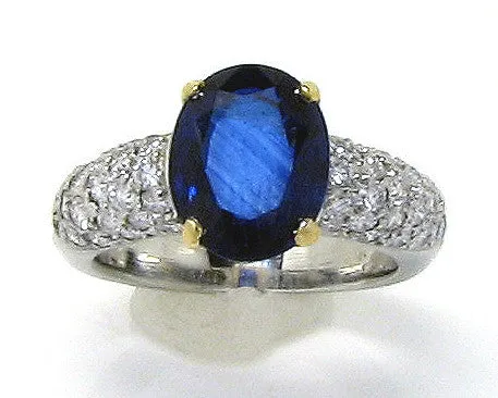 4.18ct Platinum & 18kt Sapphire & Diamond Ring