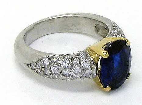 4.18ct Platinum & 18kt Sapphire & Diamond Ring