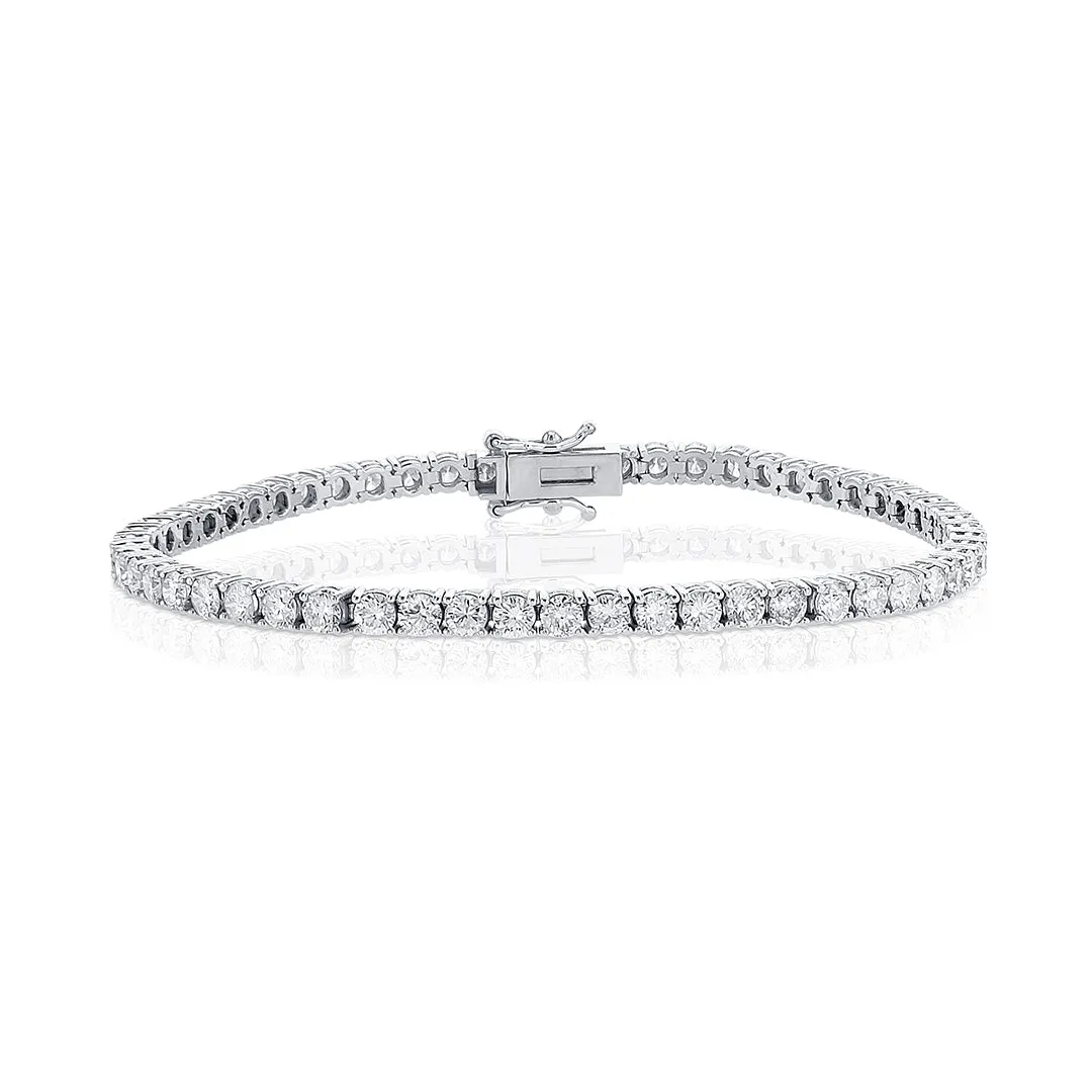 4.88 Cttw Round Diamond 14K White Gold Tennis Bracelet