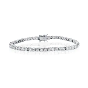 4.88 Cttw Round Diamond 14K White Gold Tennis Bracelet