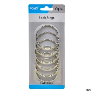 50Mm Card Ring Silver 6Pc (50C)