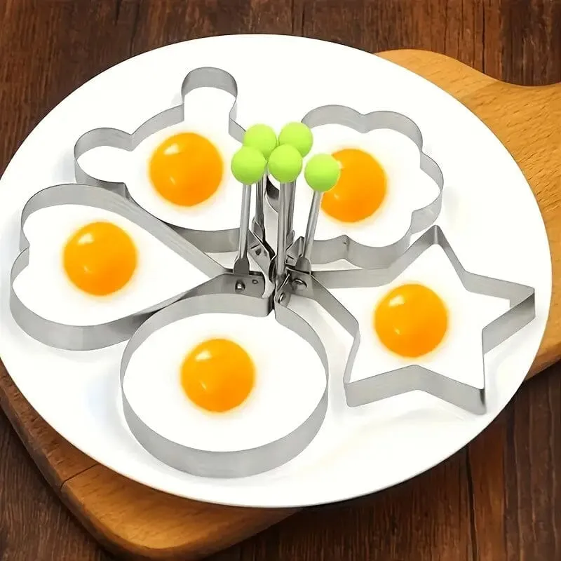 6-Pieces: Creative Stainless Steel Egg Cooking Ring Set