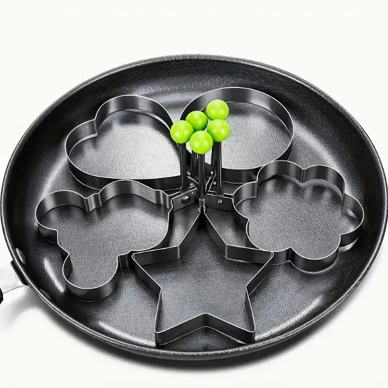 6-Pieces: Creative Stainless Steel Egg Cooking Ring Set