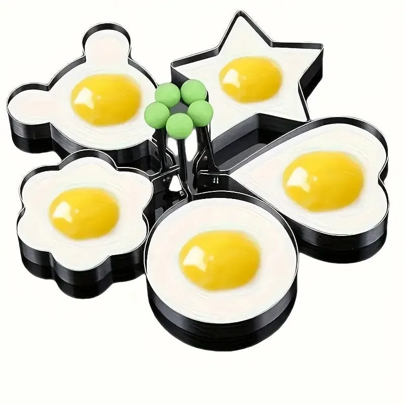 6-Pieces: Creative Stainless Steel Egg Cooking Ring Set