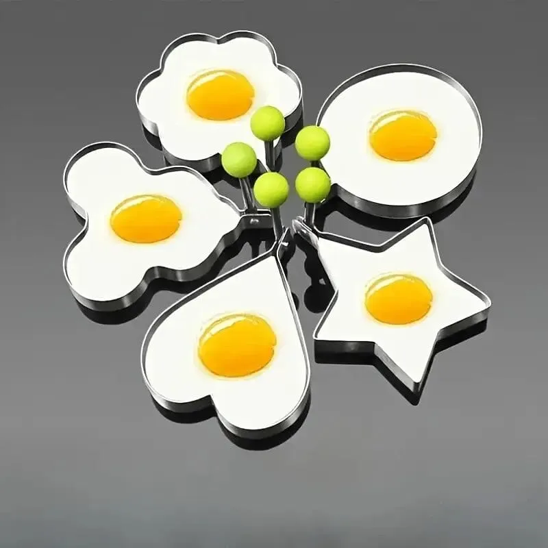6-Pieces: Creative Stainless Steel Egg Cooking Ring Set