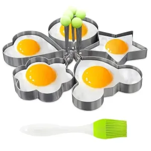 6-Pieces: Creative Stainless Steel Egg Cooking Ring Set