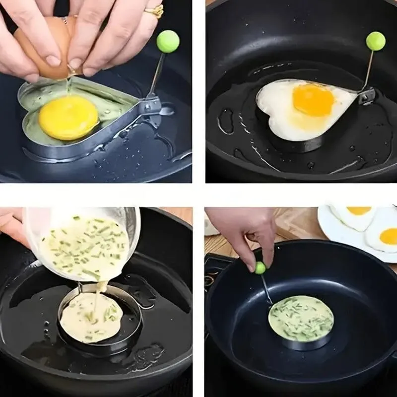 6-Pieces: Creative Stainless Steel Egg Cooking Ring Set