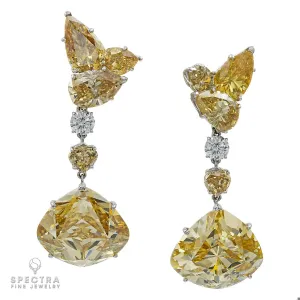 82.43 cts. Total Fancy Brown-Yellow Diamond Earrings