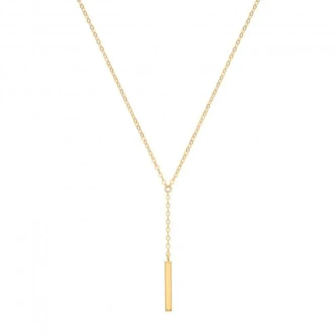 9ct Yellow Gold Drop Bar Necklet NK1607