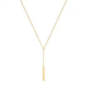 9ct Yellow Gold Drop Bar Necklet NK1607