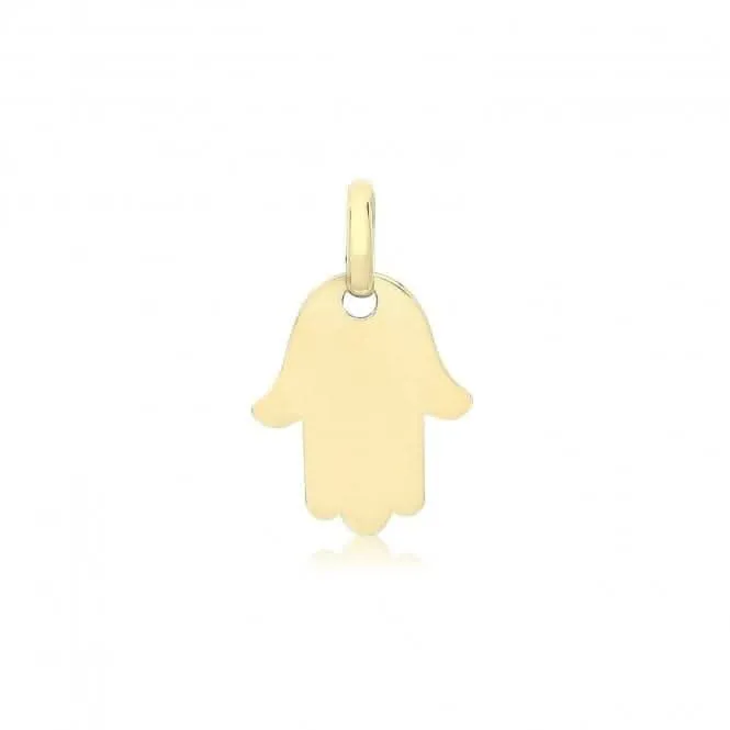 9ct  Yellow  Gold  Plain  Solid  Hamsa  Pendant  PN1330