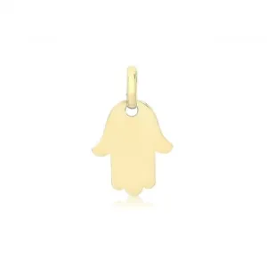 9ct  Yellow  Gold  Plain  Solid  Hamsa  Pendant  PN1330