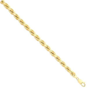 9ct Yellow Gold Solid 7.5mm 30 Inch Rope Necklace 145.0g