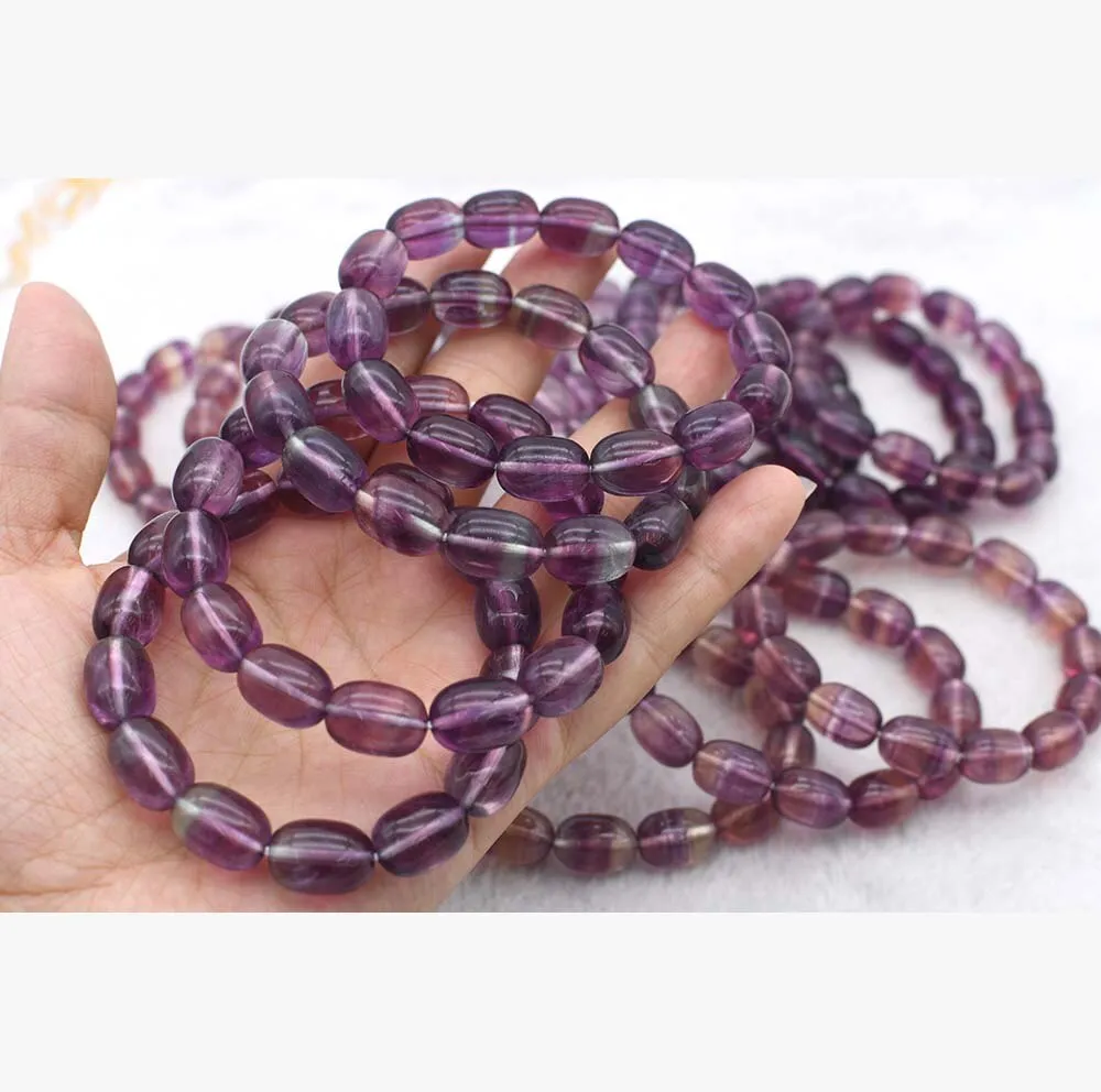 AAA Superior Quality Natural Purple Rainbow Fluorite Bracelet Men And