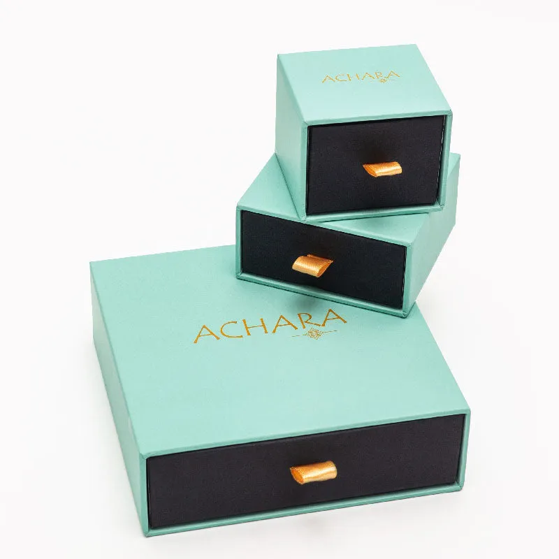 Achara Oblong Chain Style Zirconia Drop Earrings