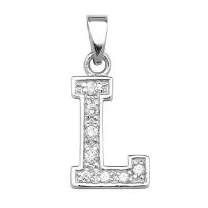 Acotis Silver Pendant Zirconia Initial G6124/L