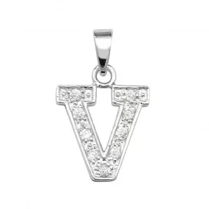 Acotis Silver Pendant Zirconia Initial G6124/V