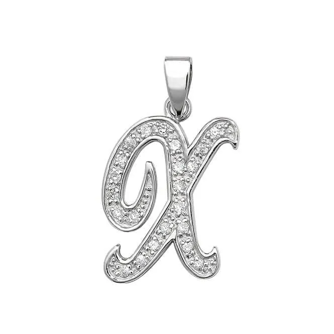 Acotis Silver Pendant Zirconia Set Initial G6128/X