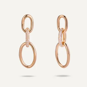 Alesha Contemporary Cubic Zirconia Chain-Link Earrings In Gold-Tone