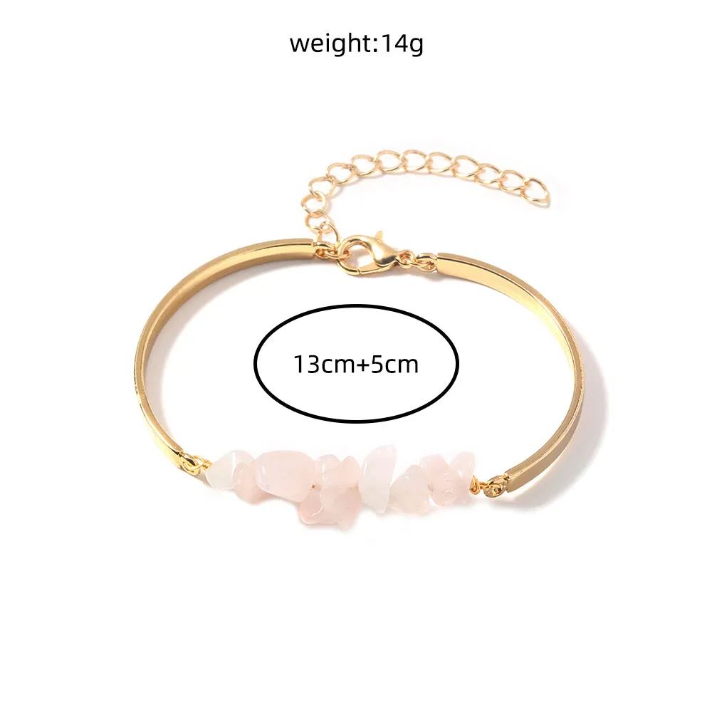 Alloy Crescent Natural Stone Bracelet
